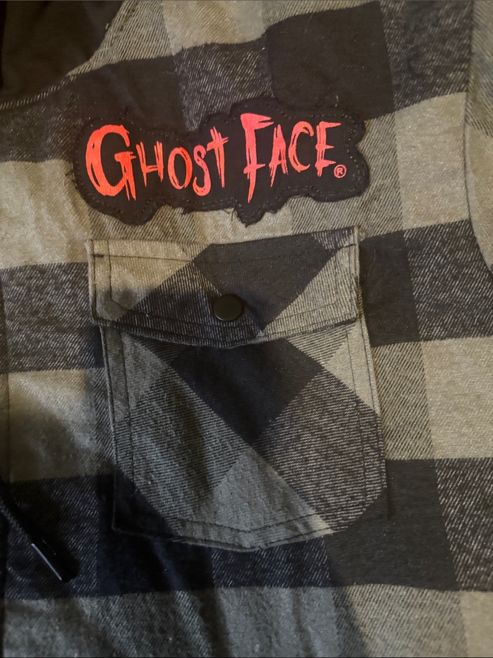 Ghost Face Black & Gray Plaid Hooded Performance Jacket size L worn once - Picture 13 of 13